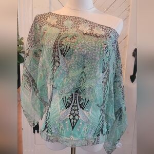 ELIE TAHARI PAISLEY STRAPLESS TOP SIZE S NWT